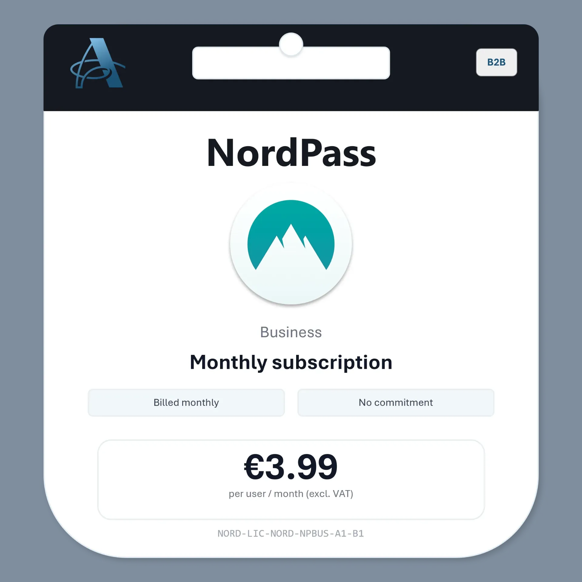 [NORD-LIC-NORD-NPBUS-A1-B1] NordPass Business - Monthly subscription (per user, billed monthly)