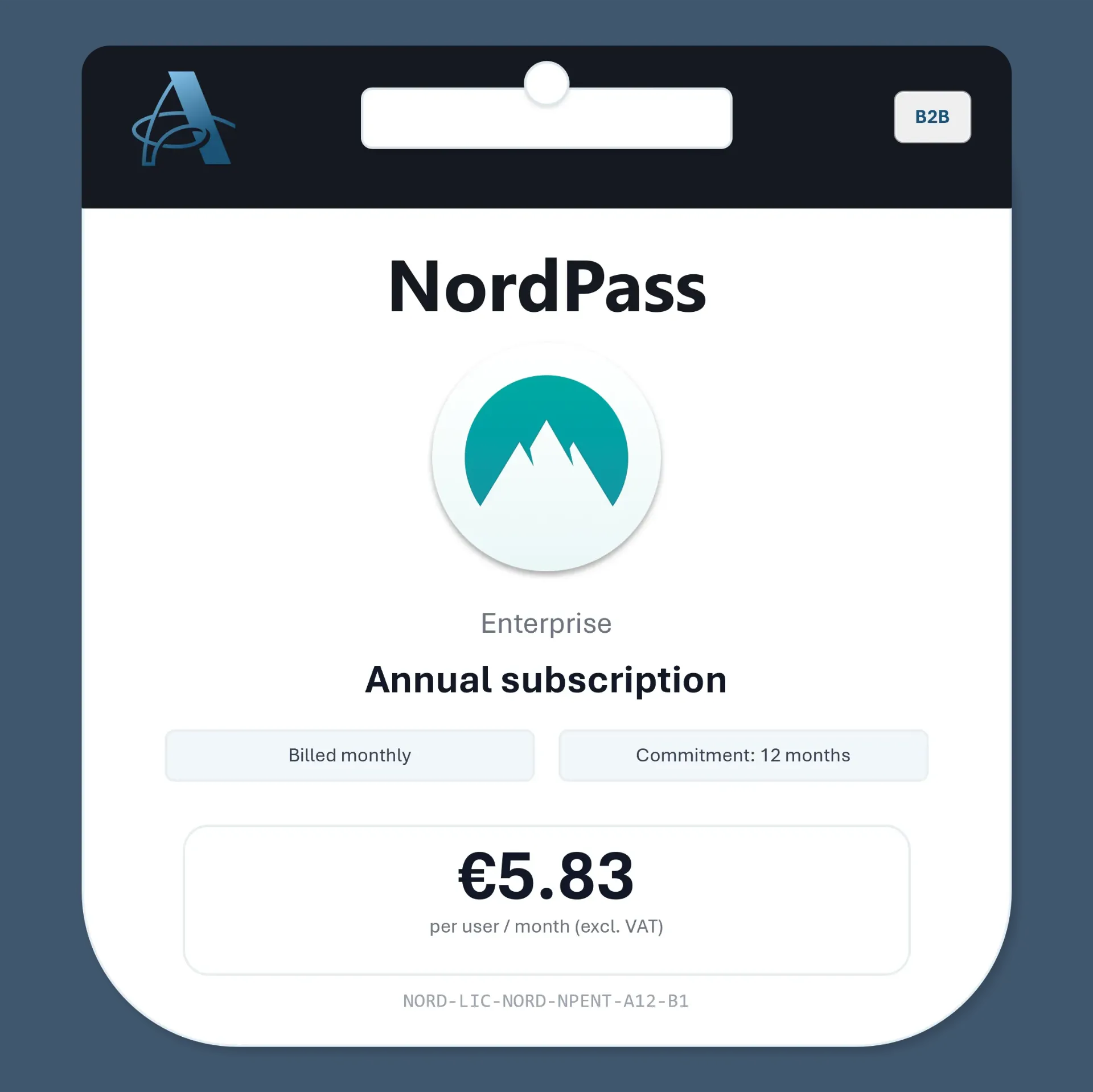 [NORD-LIC-NORD-NPENT-A12-B1] NordPass Enterprise - Annual subscription (per user, billed monthly)