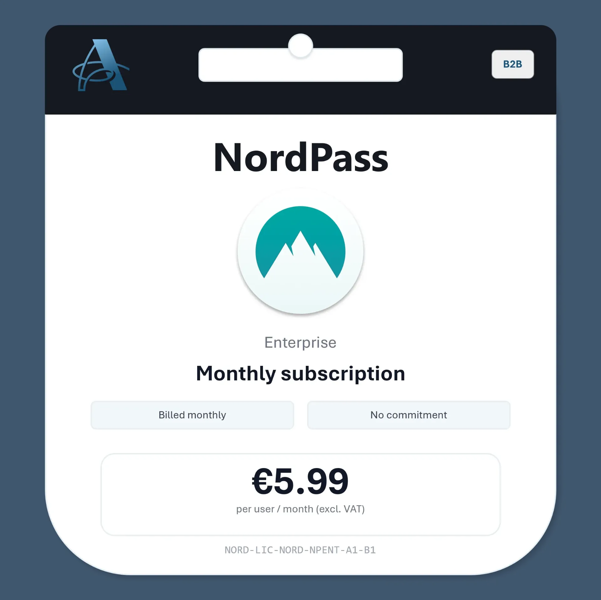 [NORD-LIC-NORD-NPENT-A1-B1] NordPass Enterprise - Monthly subscription (per user, billed monthly)